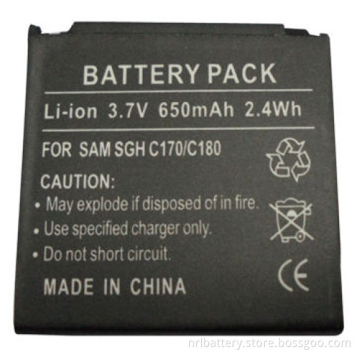3.7V/650mAh Mobile Phone Battery, Suitable for Samsung SGH-C170 and C180